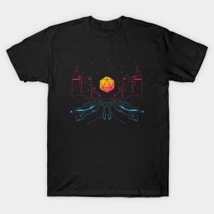 Retro Futurism Polyhedral D20 Dice Tabletop RPG T-Shirt